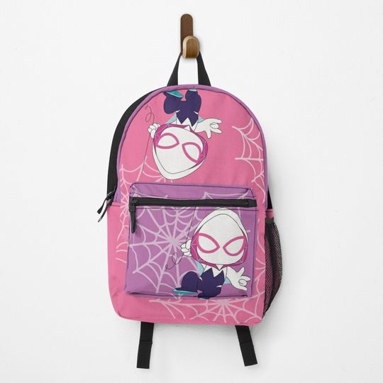 Swing on over to celebrate, birthday invite spider ghost, cute baby spidey girl, grl pwr, cartoon ghost  Backpack