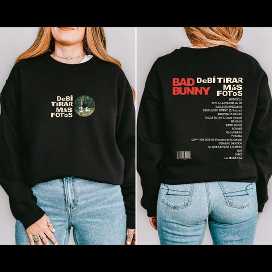 Debi Tirar Mas Fotos Double Sided Sweatshirt,  Puerto Rico, Song Title  Double Sided Sweatshirt