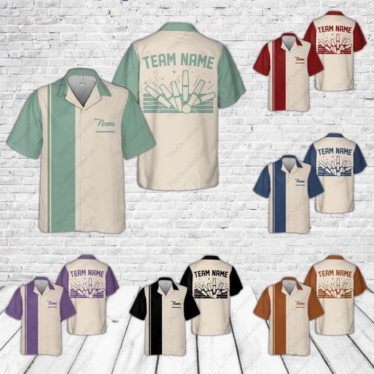 Personalized Retro Candlepin Bowling Pocket Hawaiian Shirt