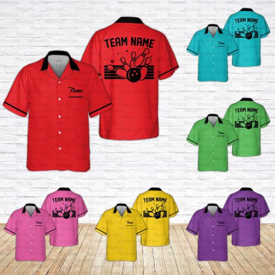 Personalized Retro Bowling Pocket Hawaiian Shirt