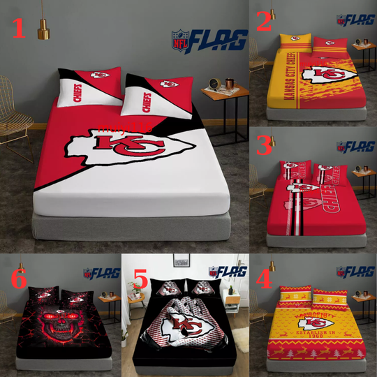 Kansas City Chiefs Bedding Set, Gift For Football Lover