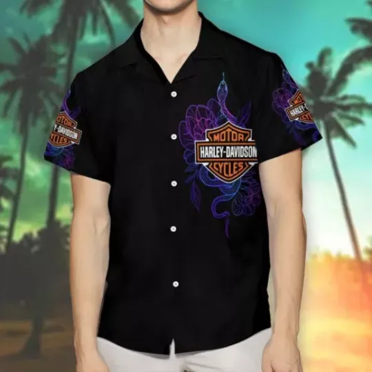 Hawaiian Shirt Haarleyy Davidson Hawaii Shirt Design 3D Full Printed