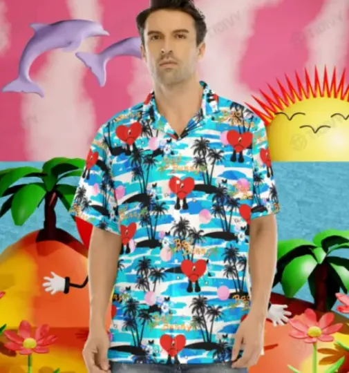 BAD BUNNY SAD HEART Hawaiian Shirt