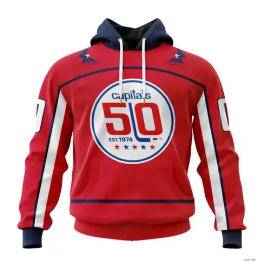 Personalized  Washington Capitals Special 50th Anniversary 3D Hoodie