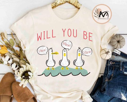 Pixar Finding Nemo Valentine's Day Seagulls Be Mine T-Shirt