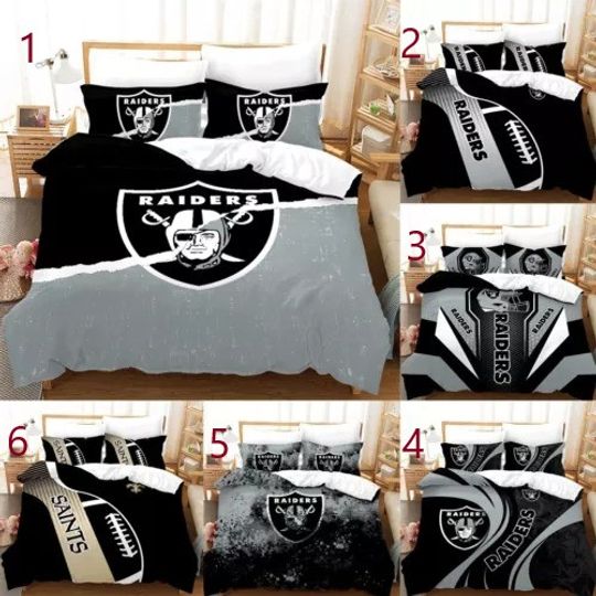 Las Vegas Raiders Fitted Bedding Set 3 PiecesCover Pillowcases