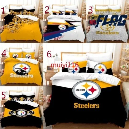 Pittsburgh Steeler Bedding Set, Gift For Football Lover