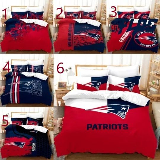 New England Patriots Bedding Set, Gift For Football Lover