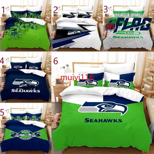 Seattle Seahawks Bedding Set, Gift For Football Lover