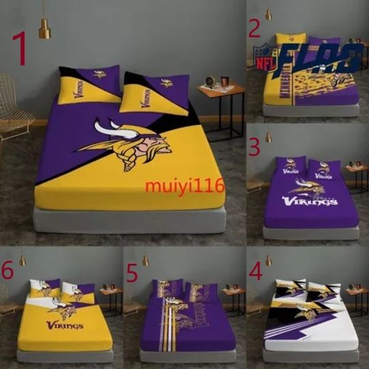 Minnesota Vikings Bedding Set, Gift For Football Lover