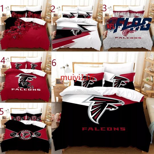 Atlanta Falcons Bedding Set, Gift For Football Lover