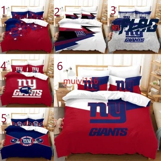 New York Giants Bedding Set, Gift For Football Lover