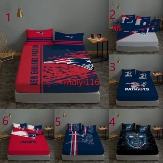 New England Patriots Bedding Set, Gift For Football Lover