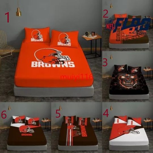 Cleveland Browns Bedding Set, Gift For Football Lover