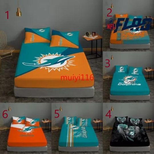 Miami Dolphins Bedding Set, Gift For Football Lover