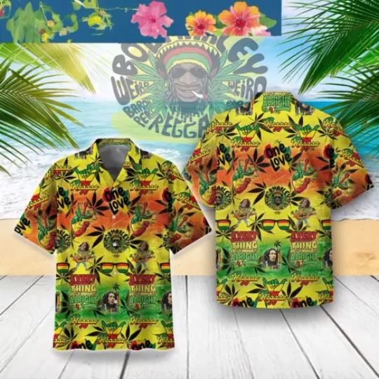 Bob Marley Every Little Thing Is Gonna Be Alright Hawaiian Shirt