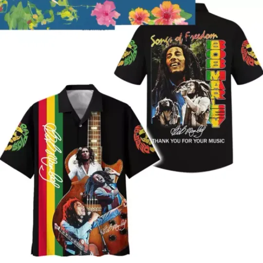 Bob Marley Thankful For Music Hawaiian Shirts