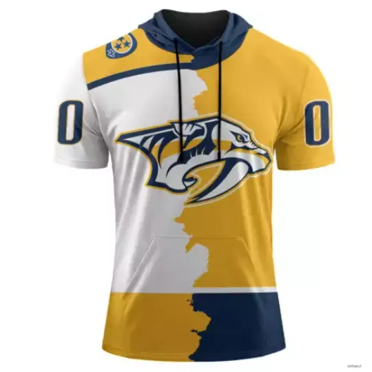 Nashville Predators Personalize Short Sleeve Hoodie