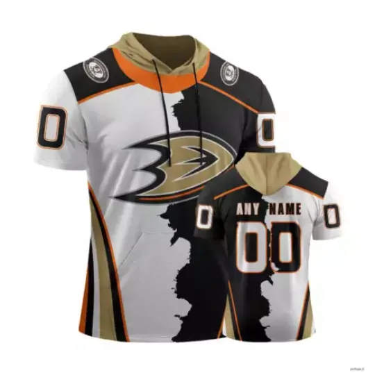 Anaheim Ducks Personalize Short Sleeve Hoodie