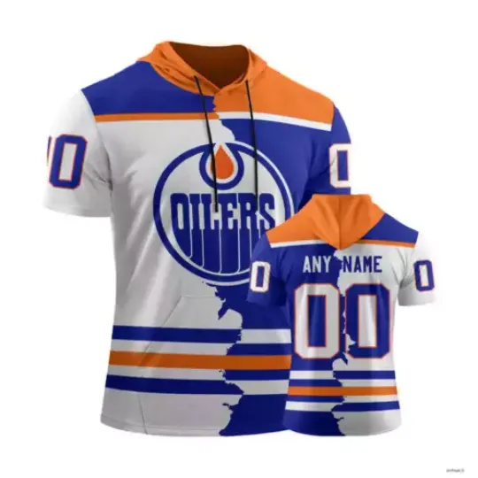 Edmonton Oilers Personalize Short Sleeve Hoodie