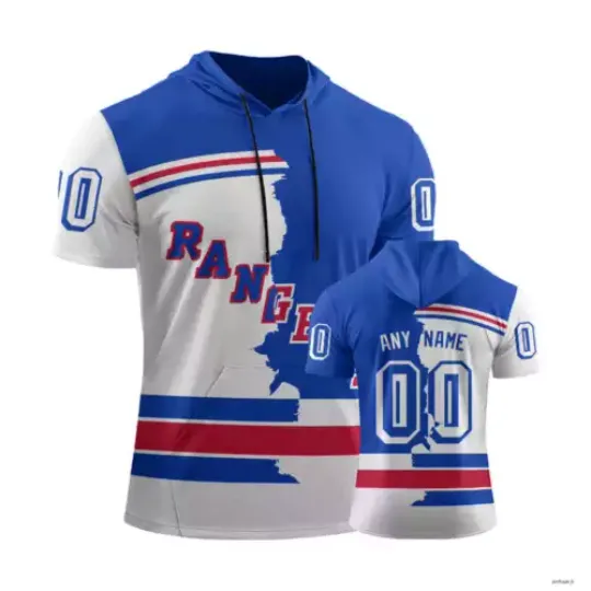 New York Rangers Personalize Short Sleeve Hoodie