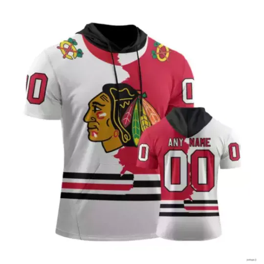 Chicago Blackhawks Personalize Short Sleeve Hoodie