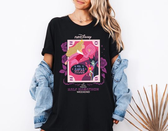 Princess Marathon 2025 T-Shirt, Disney Aurora Maleficent Marathon Weekend T-Shirt