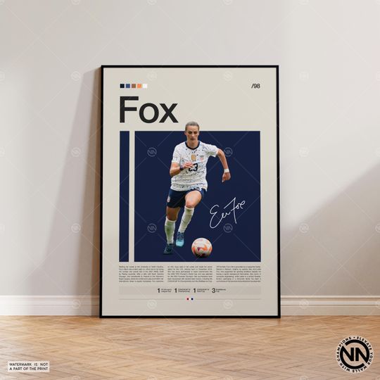 Emily Fox Poster, Womens Soccer, Sports Poster, Football Player Poster, Sports Bedroom Posters