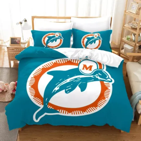 3D Miami Dolphins Fans Blue Bedding Sets