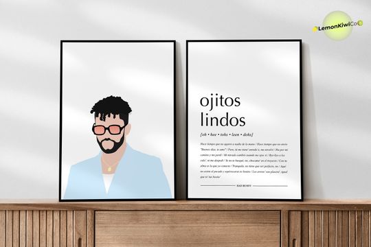 Discover Bad Bunny 'Fan Pack', Ojitos Lindos, Latin Reggaeton, Music Print, Gallery Wall