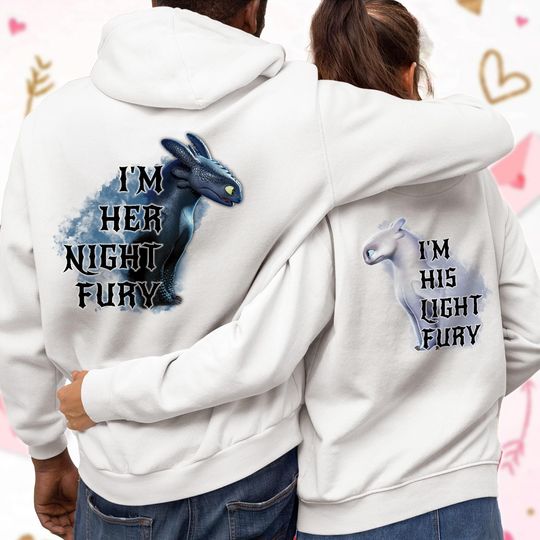 Couple Toothless Hoodie, Night Fury And Light Fury Couple Hoodie, Toothless Shirt