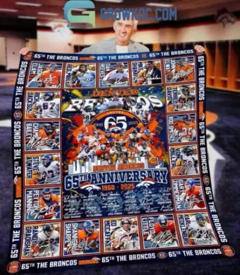 Denver Broncos 65th Anniversary 1960 2025 Fleece Blanket