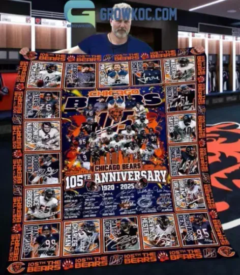 Chicago Bears 105th Anniversary 1920-2025 Fleece Blanket