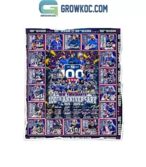 New York Giants 100th Anniversary 1925 2025 Fleece Blanket
