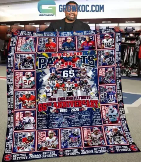 New England Patriots 65 Seasons 65th Anniversary 1960-2025 Fleece Blanket