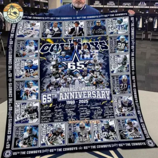 Dallas Cowboys 1960-2025 65th Anniversary Fleece Blanket