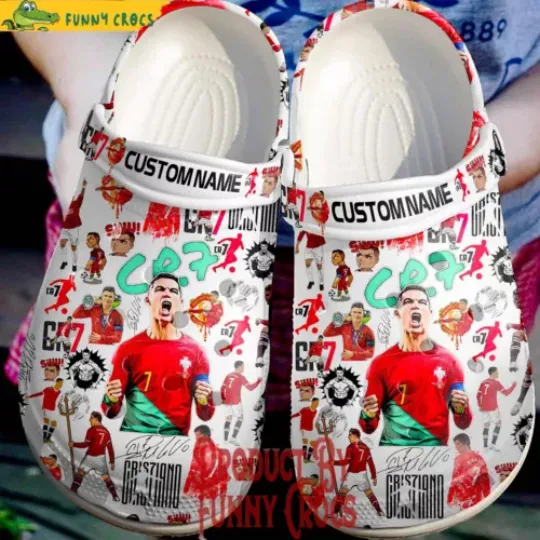 Custom Name Portugal Cr7 Ronaldo Clog Shoes, Shoes For Adults, Gift for BIG FAN