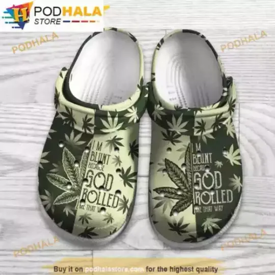 Mens Weed 3D Funny Clog Shoes, Shoes Adults, Gift for Stoner