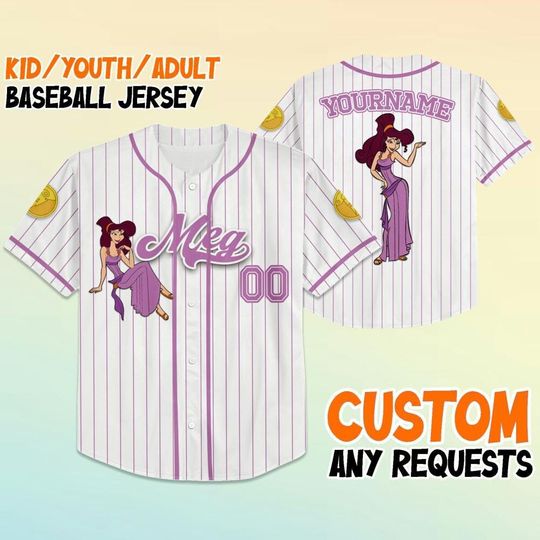 Personalize Disney Megara Baseball Jersey