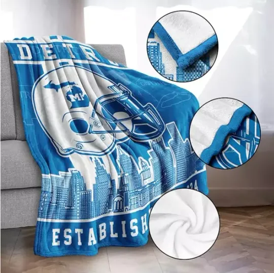 Detroit Team  Football Blanket Fleece Blanket