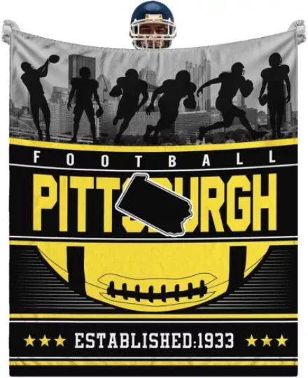 Discover Pittsburgh Team Football Blanket Fleece Blanket