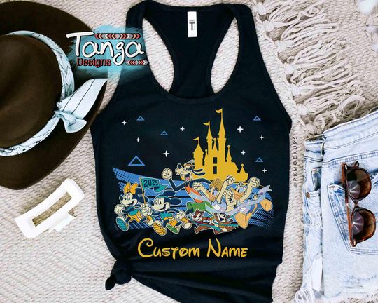 Personalized runDisney Mickey & Friends Marathon Weekend 2025 Tank Top, WD Every Mile Is Magic Half Marathon Matching Shirt, Runner 5K 10K