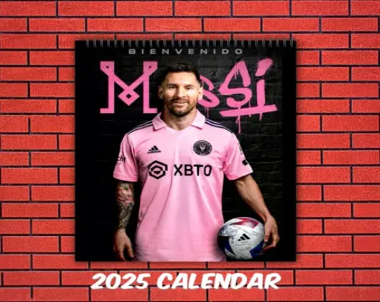 Messi 2025 Sports Wall Calendar, Wall Calendar Duo 12-Month, Fan Gift