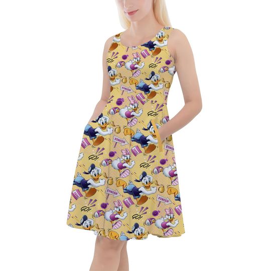 Donald and Daisy Marathon Match Up - Theme Park Inspired Skater Dress