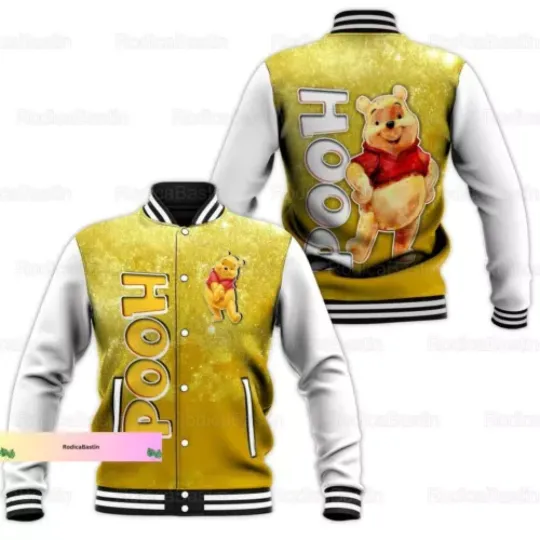Christmas Winnie The Pooh Baseball Jacket, Pooh Bear Jacket
