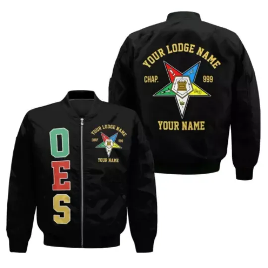 Custom Order of the Eastern Star Masonic Bomber Jacket