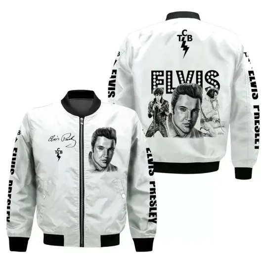 Wmen's Bomber Jacket with Elvis Presley