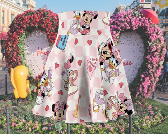 Minnie & Daisy Running Skirt | Valentines Day Running Skirt | Magical Running Skirt | Women's Skater Skirt