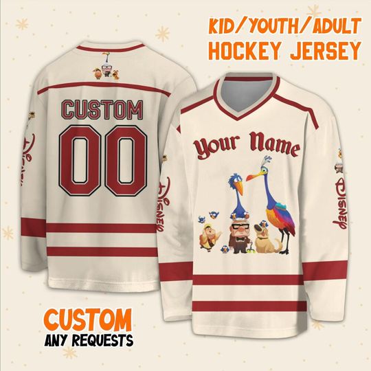 Personalized Disney UP For The Birds Hockey Casey, Ice Hockey Jersey Sweatshirt Team Sports Disneyland Family Trip Birthday Gift For Fans