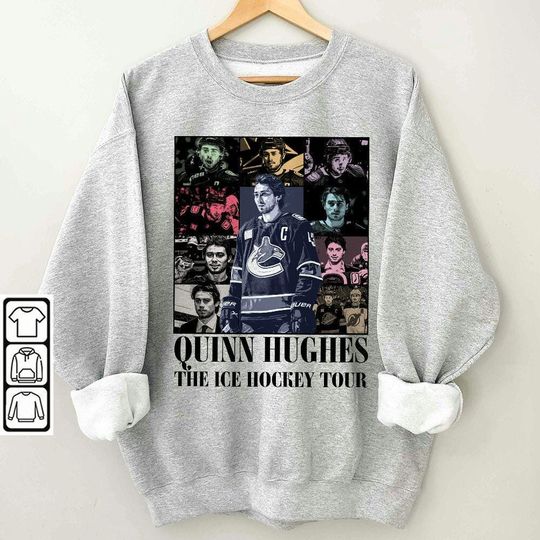 Quinn Hughes Sweatshirt , Vancouver Ice Hockey American Graphic Eras Tour Vintage Sweatshirt